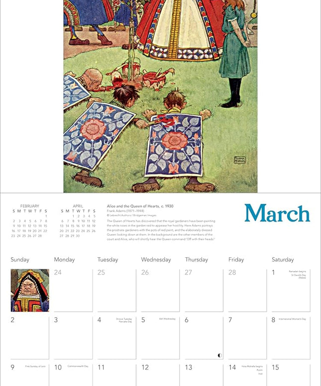 Calendario Pared 2025 12M Grande - Alicia en el País de las