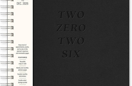 Agenda 2026 Anillada Sem Vista 17M - Negro Baxter