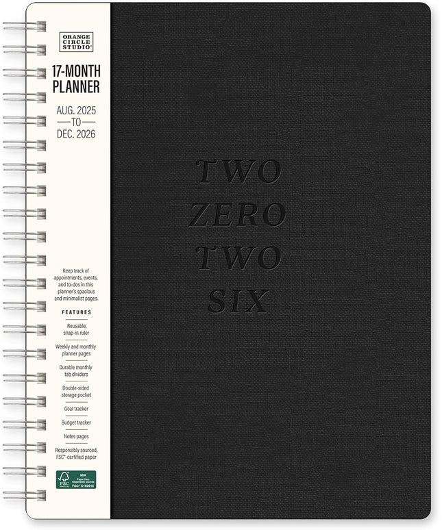 Agenda 2026 Anillada Sem Vista 17M - Negro Baxter