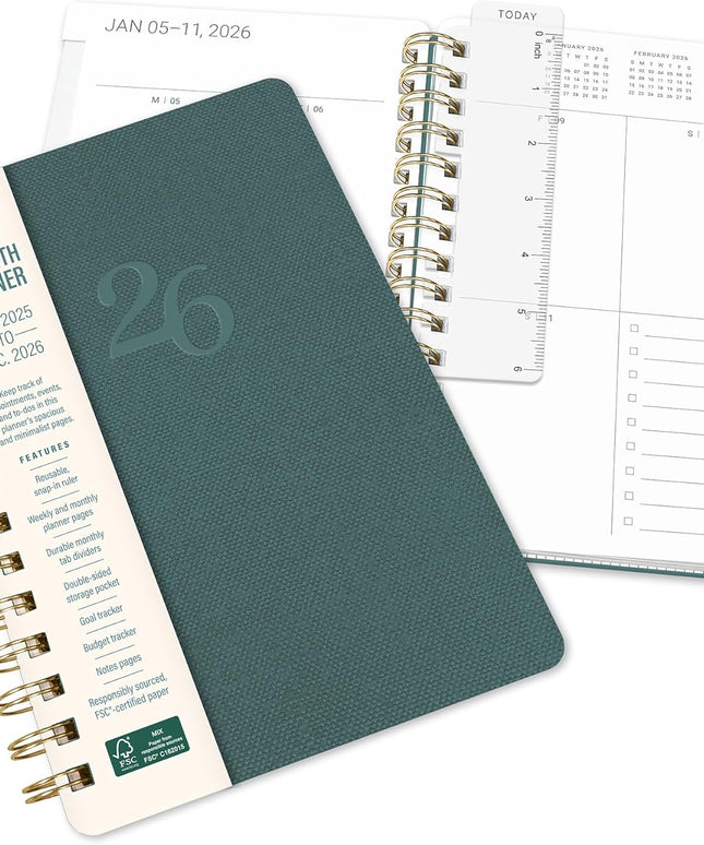Agenda 2026 Anillada Sem Vista 17M - Verde Agatha