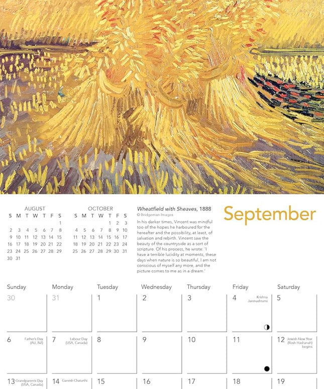 Mini Calendario Pared 2026 12M - Vincent van Gogh