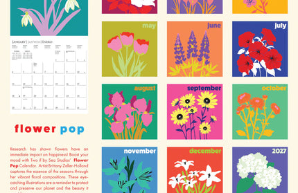 Calendario 2026 Pared 12M - Flower Pop