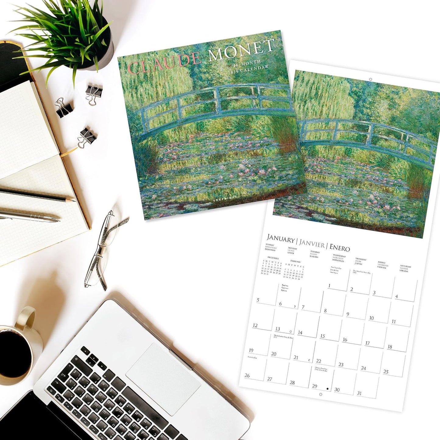 Calendario 2025 Pared 12M - Monet