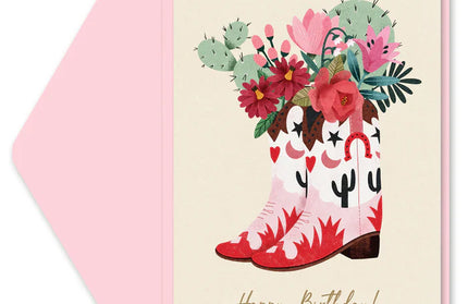 Tarjeta Cumpleaños Cowgirl Flower