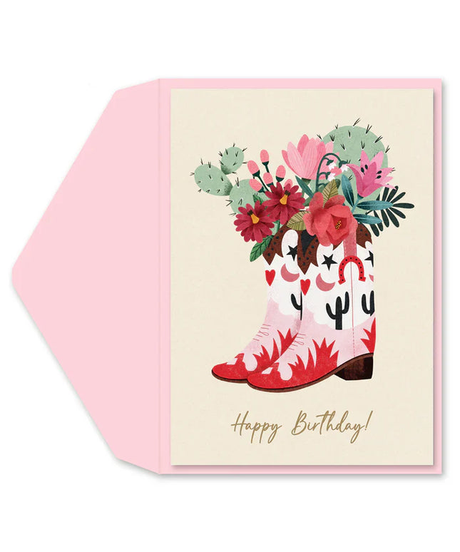 Tarjeta Cumpleaños Cowgirl Flower