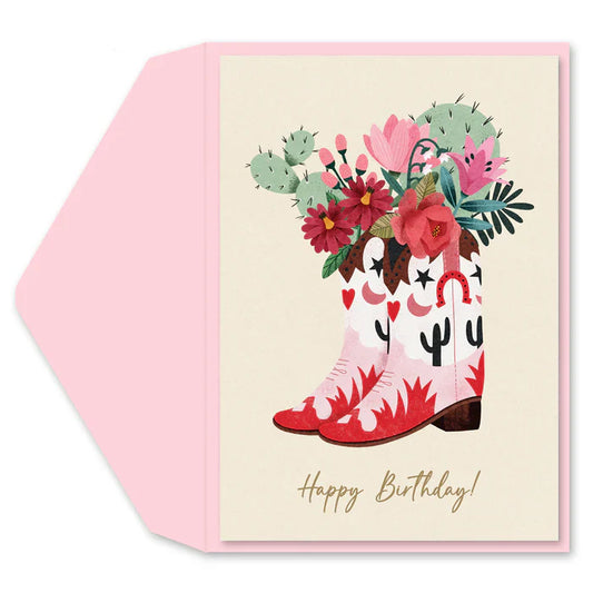 Tarjeta Cumpleaños Cowgirl Flower