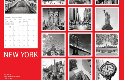 Calendario 2025 Mini Pared 12M - New York