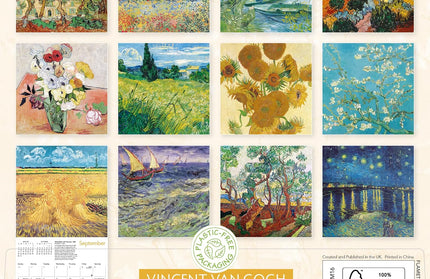 Mini Calendario Pared 2026 12M - Vincent van Gogh
