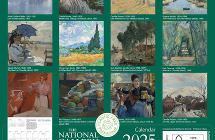 Calendario Pared 2025 12M Mini - The National Gallery