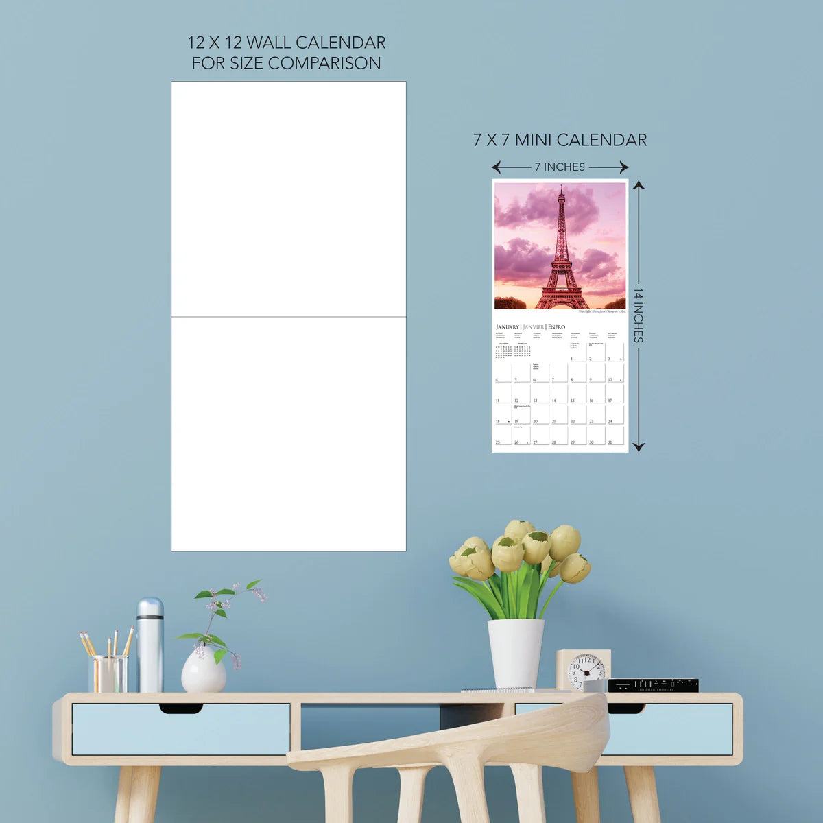 Calendario 2026 Pared Mini 12M - Parisian Life
