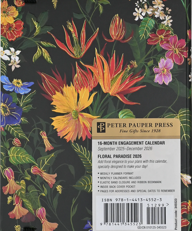 Agenda 2026 Sem Vista 16M - Floral Paradise