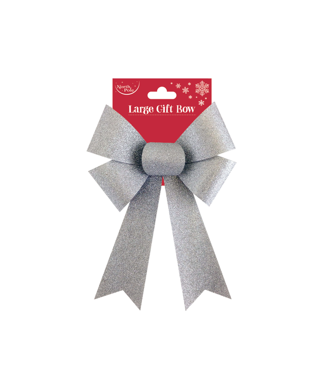 Cinta Regalo Glitter Navidad Plateada