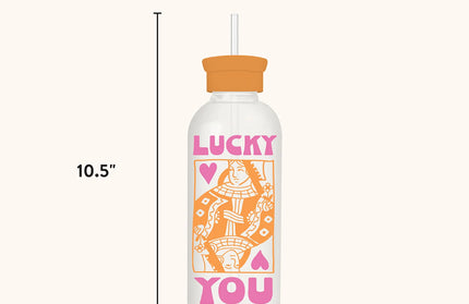 Botella de Vidrio con Bombilla - Lucky Card