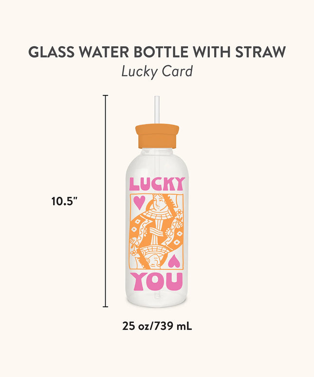 Botella de Vidrio con Bombilla - Lucky Card