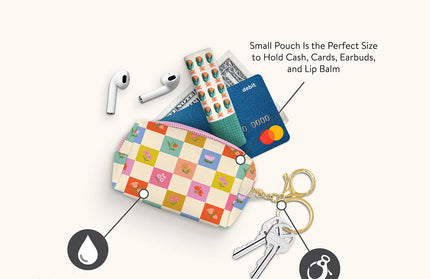 Estuche Llavero - Checkerboard Blooms