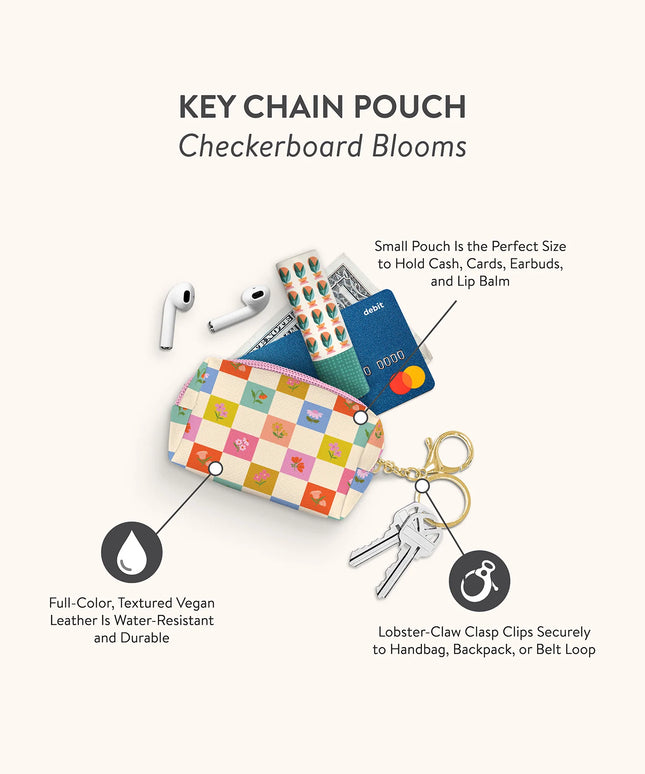 Estuche Llavero - Checkerboard Blooms