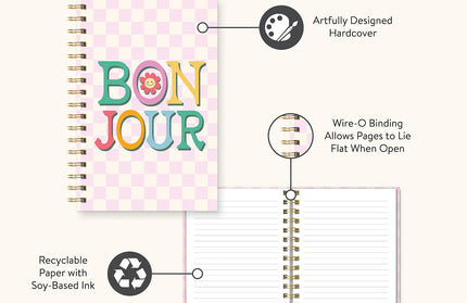 Cuaderno Anillado Mediano TD - Bonjour