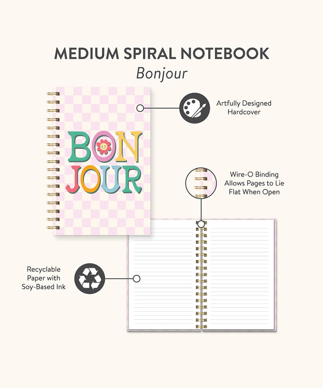 Cuaderno Anillado Mediano TD - Bonjour