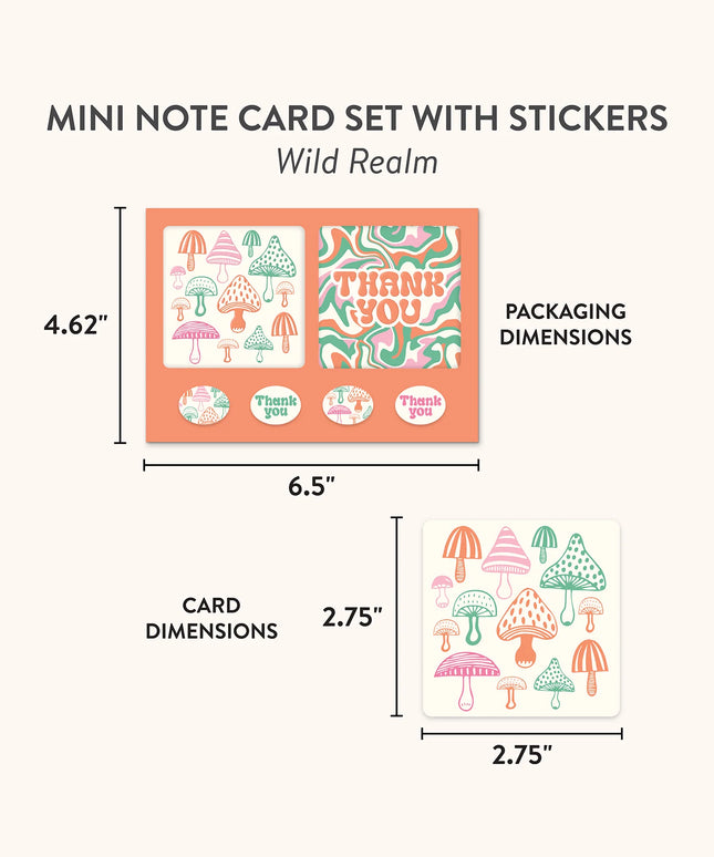 Set 12 Mini Tarjetas con Sobres y Stickers - Wild Realm