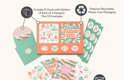 Set 12 Mini Tarjetas con Sobres y Stickers - Wild Realm