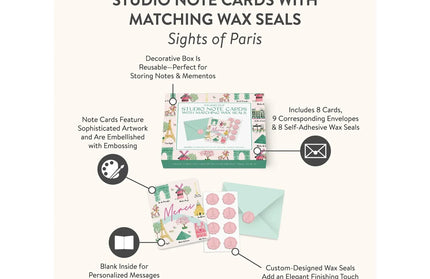 Caja Tarjetas con Sobres y Sellos Sight of Paris