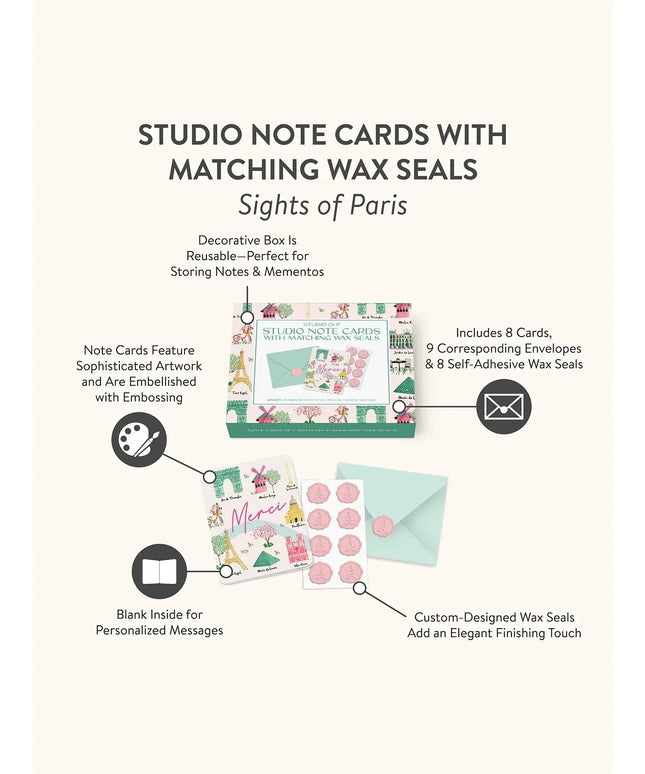 Caja Tarjetas con Sobres y Sellos Sight of Paris