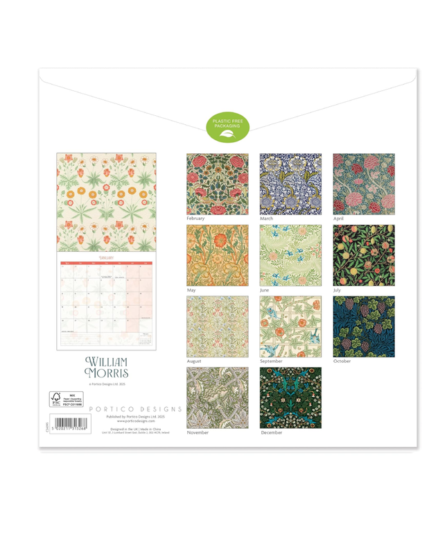Calendario 2026 Familiar 12M - William Morris