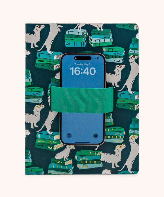Libreta Mediana con Elástico para Celular - Smart Pups