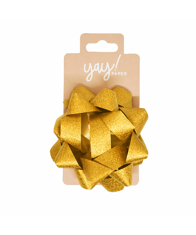 Cinta Regalo Grande Glitter - Dorada
