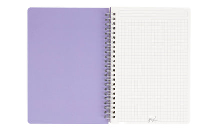 Cuaderno Mediano Cuadriculado - Flores Blancas
