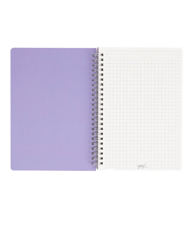 Cuaderno Mediano Cuadriculado - Flores Blancas