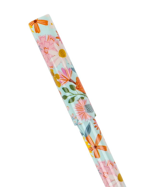 Boligrafo Tinta Azul - Flores celestes