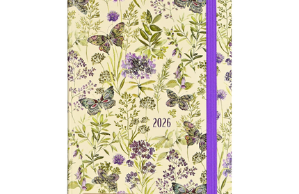 Agenda 2026 Sem Vista 16M - Amethyst Butterflies