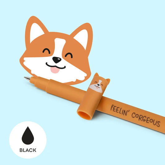 Bolígrafo Gel Borrable Tinta Negra Corgi