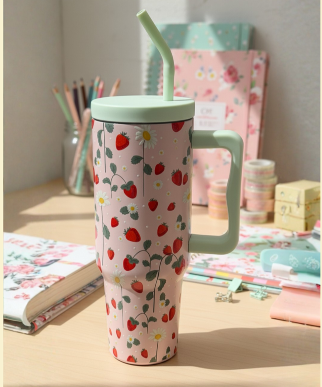 Vaso Acero Inoxidable 1.2L - Frutillas