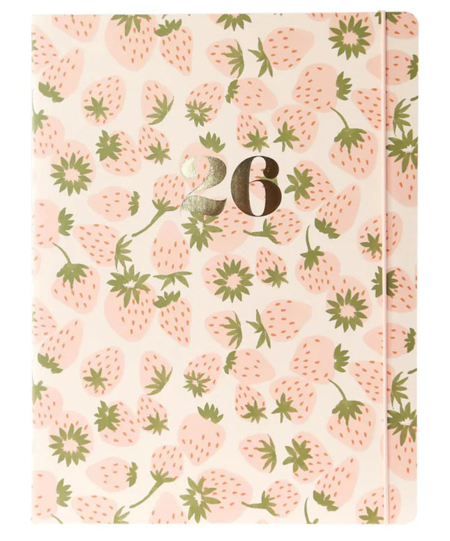 Agenda 2026 18M Semanal A4 - Strawberries