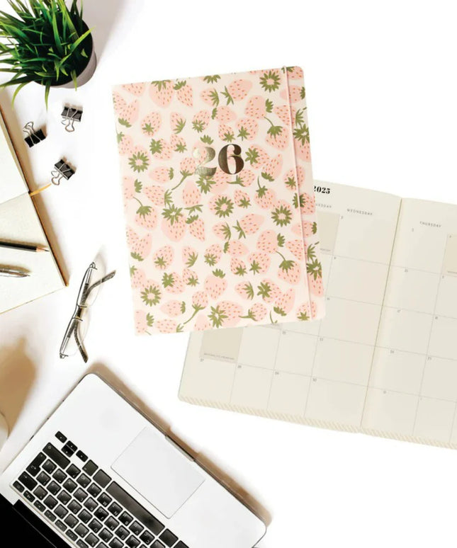 Agenda 2026 18M Semanal A4 - Strawberries