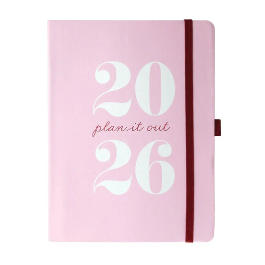 Agenda 2026 18M Semanal A5 - Typographic Pink