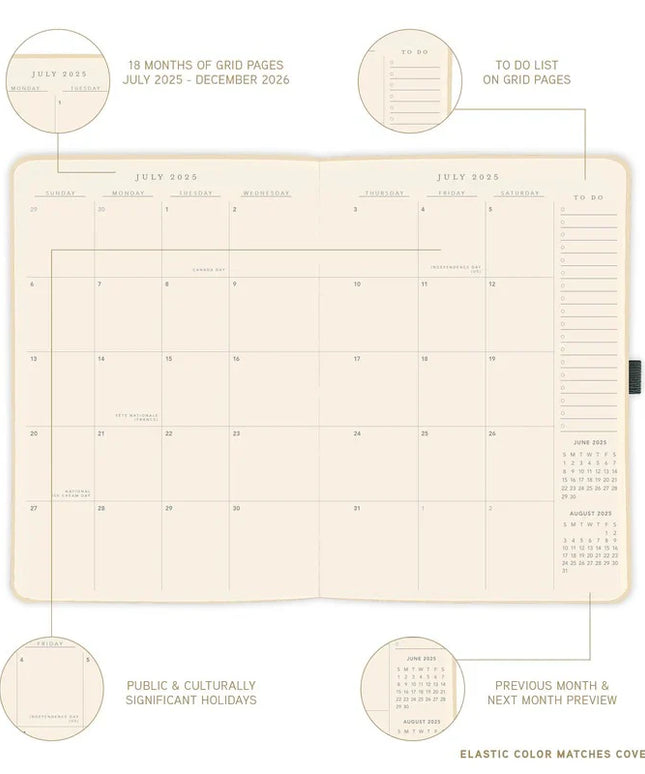 Agenda 2026 18M Semanal A5 - Typographic Pink