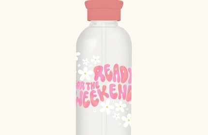Botella de Vidrio con Bombilla - Get Ready for the Weekend