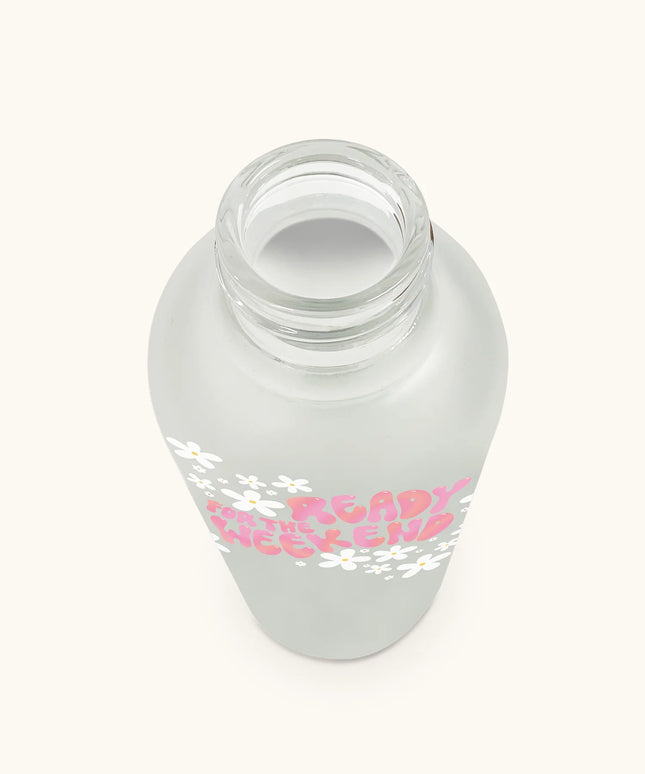 Botella de Vidrio con Bombilla - Get Ready for the Weekend