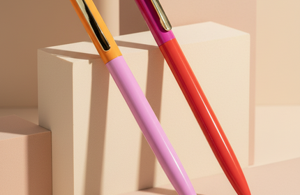 Bolígrafo Metalico Tinta Azul - Rosa y Naranja