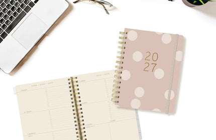 Agenda 2027 18M Semanal Anillado A5 - Taupe Puntos