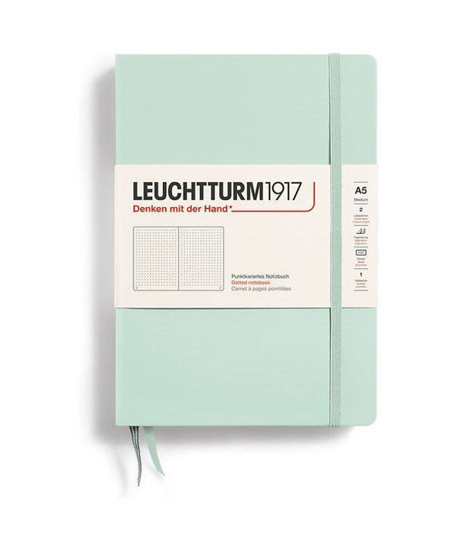 Libreta Mediana Tapa Dura Punteada Mint Green