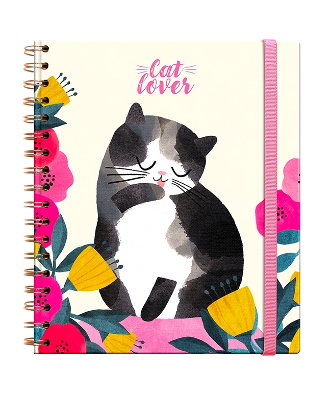 Libreta TD Grande con Espiral - Planet Cat