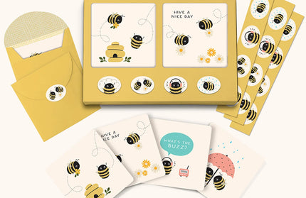 Set mini tarjetas con Stickers - Buzzy Bees