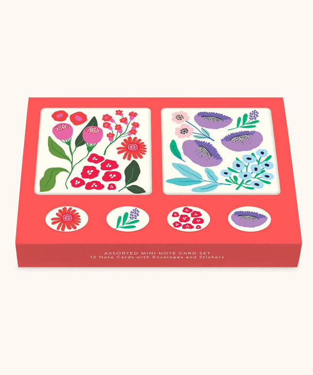 Set 12 Mini Tarjetas con Sobres y Stickers - Botanical Bliss