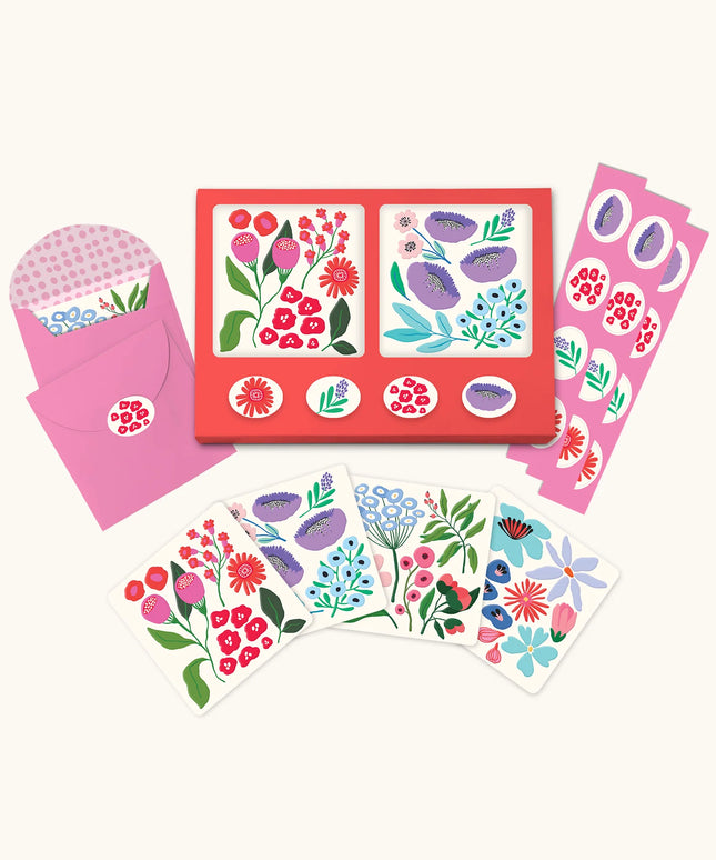 Set 12 Mini Tarjetas con Sobres y Stickers - Botanical Bliss