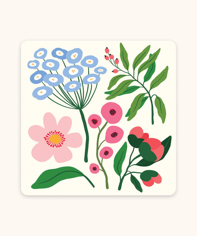 Set 12 Mini Tarjetas con Sobres y Stickers - Botanical Bliss