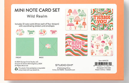 Set 12 Mini Tarjetas con Sobres y Stickers - Wild Realm